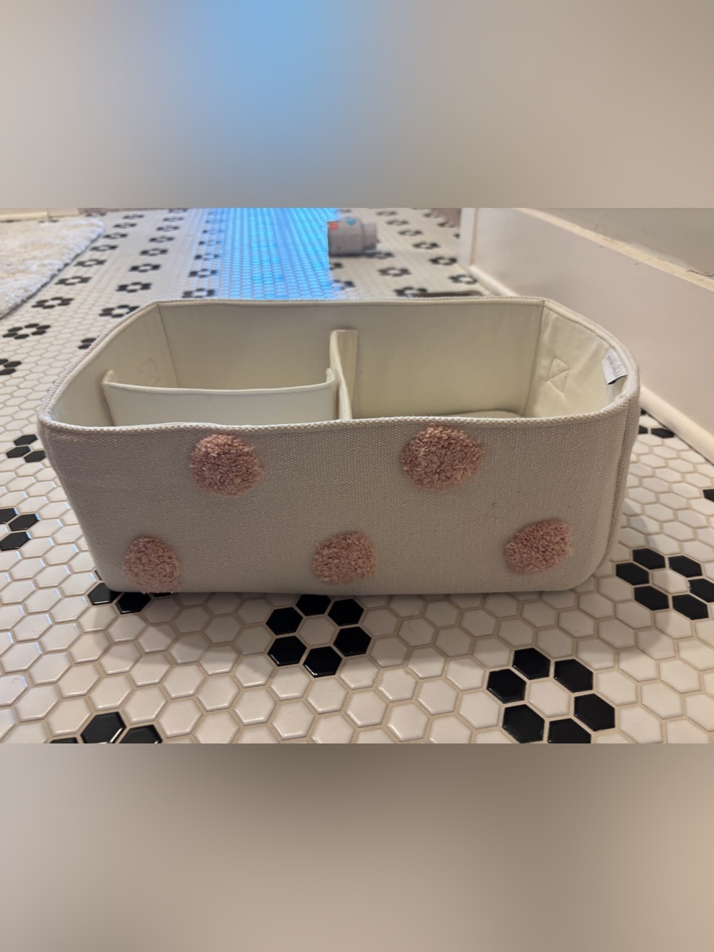 Pottery Barn Kids dot storage bin